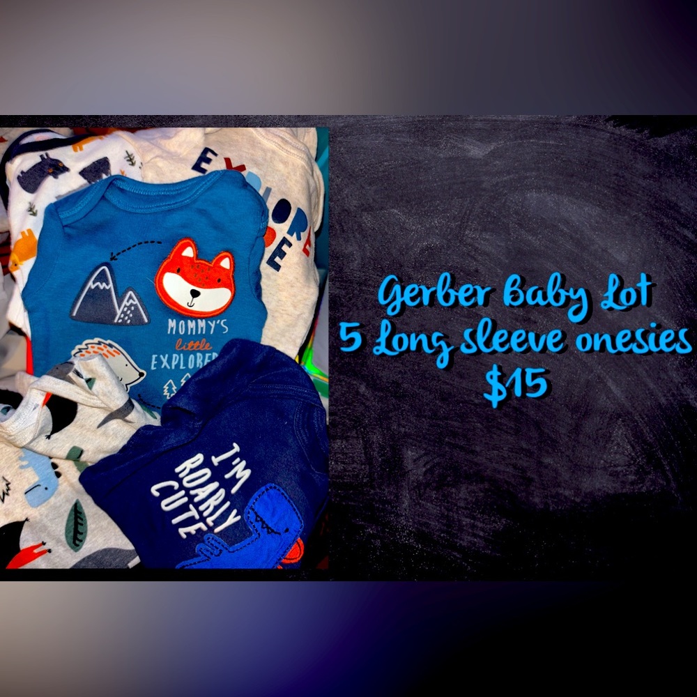 5 long sleeve Gerber Onesies